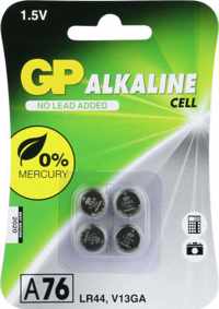 GP Alkaline knoopcel 76A (V13GA / L1154), blister 4