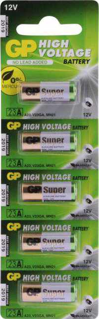 GP Hoog voltage alkaline rondcel 23A (MS21 /MN21), blister 5