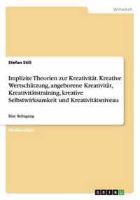 Implizite Theorien Zur Kreativitat. Kreative Wertschatzung, Angeborene Kreativitat, Kreativitatstraining, Kreative Selbstwirksamkeit Und Kreativitatsn