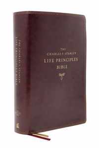 NASB, Charles F. Stanley Life Principles Bible, 2nd Edition, Leathersoft, Burgundy, Comfort Print