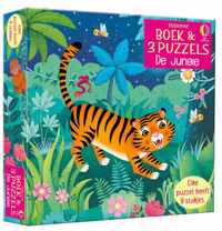 Boek & 3 Puzzels De Jungle