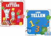 2 Boekjes - Leren Is Leuk - Leer Tellen Tot 20 & Leer De Letters En Klanken