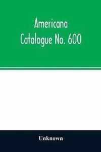 Americana Catalogue No. 600