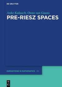 Pre-Riesz Spaces