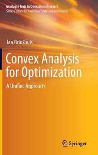 Convex Analysis for Optimization