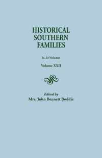 Historical Southern Families. in 23 Volumes. Volume XXII