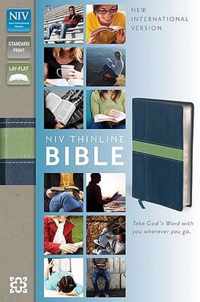 NIV, Thinline Bible, Imitation Leather, Blue/Green, Red Letter Edition