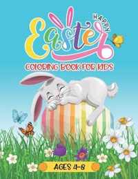 Happy Easter Coloring Book For Kids Ages 4-8