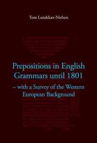 Prepositions In English Grammars Until 1801