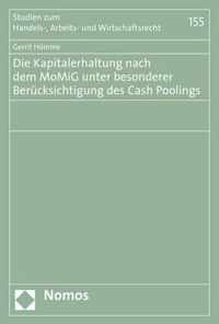 Die Kapitalerhaltung Nach Dem Momig Unter Besonderer Berucksichtigung Des Cash Poolings