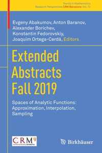 Extended Abstracts Fall 2019: Spaces of Analytic Functions