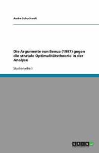 Die Argumente von Benua (1997) gegen die stratale Optimalitätstheorie in der Analyse