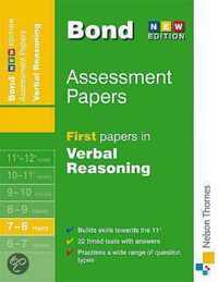 Bond First Papers In Verbal Reasoning 7-8 Years