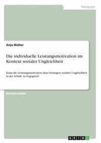 Die individuelle Leistungsmotivation im Kontext sozialer Ungleichheit