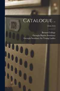 Catalogue ..; 1918-1919