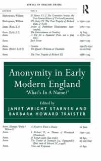 Anonymity in Early Modern England