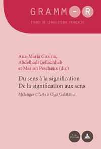 Du Sens A La Signification / de la Signification Aux Sens