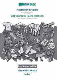 BABADADA black-and-white, Australian English - Babysprache (Scherzartikel), visual dictionary - baba