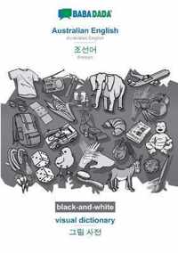 BABADADA black-and-white, Australian English - Korean (in Hangul script), visual dictionary - visual dictionary (in Hangul script)