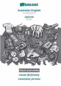 BABADADA black-and-white, Australian English - Serbian (in cyrillic script), visual dictionary - visual dictionary (in cyrillic script)