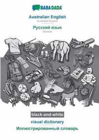 BABADADA black-and-white, Australian English - Russian (in cyrillic script), visual dictionary - visual dictionary (in cyrillic script)