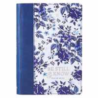 Journal Classic Blue Floral Be Still and Know