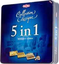 5 Spellen In 1 (Schaken - Dammen - Tic Tac Toe - Backgammon - Domino)