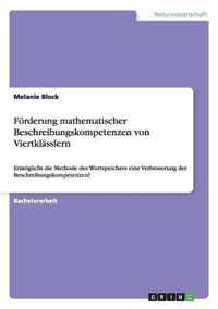 Foerderung mathematischer Beschreibungskompetenzen von Viertklasslern