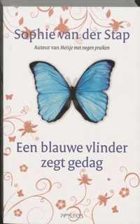 Blauwe vlinder zegt gedag