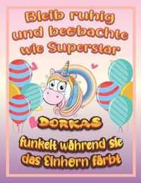 Bleib ruhig und beobachte wie Superstar Dorkas funkelt wahrend sie das Einhorn farbt