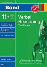 Bond 11+ Test Papers Verbal Reasoning Multiple Choice Pack 1