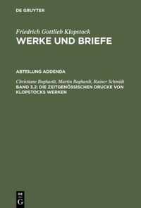 Friedrich Gottlieb Klopstock Werke und Briefe Abteilung Addenda