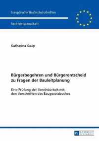 Buergerbegehren Und Buergerentscheid Zu Fragen Der Bauleitplanung