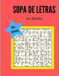 Sopa de letras en Braille en tinta