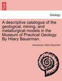 A Descriptive Catalogue of the Geological, Mining, and Metallurgical Models in the Museum of Practical Geology. by Hilary Bauerman.