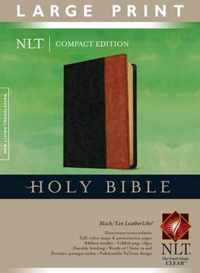 NLT Compact Bible Large Print Tutone Black/Tan