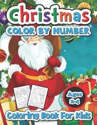 Christmas color by number coloring book for kids ages 2-4