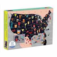 Cocktail Map Of The Usa 1000 Piece Puzzle