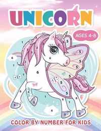 Unicorn Color by Numbers for Kids Ages 4-8