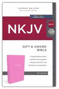 NKJV, Gift and Award Bible, Leather-Look, Pink, Red Letter, Comfort Print