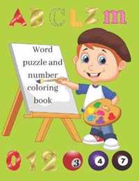 Word Puzzle and Number Coloring book