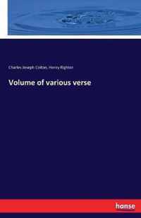 Volume of various verse