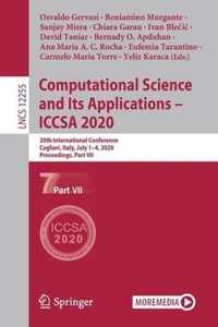 Computational Science and Its Applications ICCSA 2020