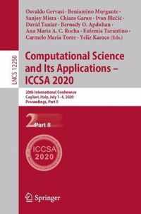 Computational Science and Its Applications ICCSA 2020