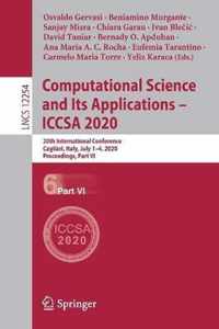 Computational Science and Its Applications ICCSA 2020