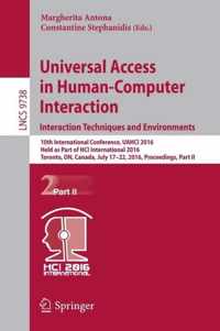 Universal Access in Human-Computer Interaction. Interaction Techniques and Environments