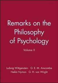 Remarks on the Philosophy of Psychology, Volume II