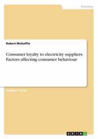 Consumer loyalty to electricity suppliers. Factors affecting consumer behaviour