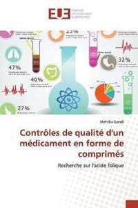 Controles de qualite d'un medicament en forme de comprimes