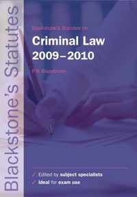 Blackstone's Statutes On Criminal Law